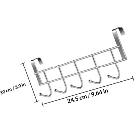 2 Piezas Ganchos de Acero Inoxidable para Puerta, Plata