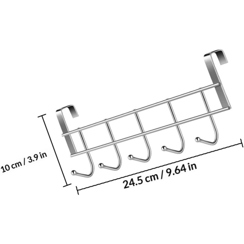 2 Piezas Ganchos de Acero Inoxidable para Puerta, Plata