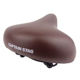 Captain Stag Y-7096 Bicycle Saddle, Soft Saddle, Dark Brown, Product Size (W x L x D): Approx. 8.9 x 10.0 x 4.7 inches (225 x 255 x 120 mm) (thickest part)