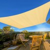 Artpuch Sun Shade Sail, 7X10X10 Beige Triangle, Curved Edged Sun