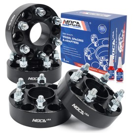 MOCA 38.1mm 6x114.3 Hubcentric Wheel Spacers (66.1mm Bore) - M12x1.25 Studs Compatible with Nissan Frontier Pathfinder Xterrs 2WD 4WD (6-LUG) (Black, Pack of 4)