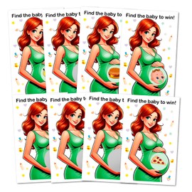 Find The Baby to Win Gender Neutral Scratch Off Game, Easy to Play Silly Games, Funny Idea, Baby Shower Ice Breaker Activity. Raffle Cards, Green Pacifier, Set of 40 Cards Made in USA