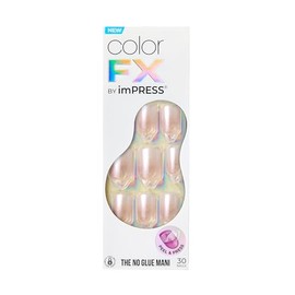 KISS imPRESS color FX - Connection, uñas postizas de presión, paquete de 30 uñas press on, SIN NECESIDAD DE PEGAMENTO