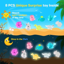 8PCS Kids' Bath Bomb Surprises, Charming Metal Gift Box, This Toy Bath Bombs Set Features Natural Organic Fizzy Bubble Bath Bombs, Ideal as Christmas Stocking Fillers for Girls, Boys, and Toddlers.