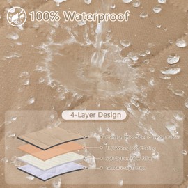 hyha 100% Waterproof Recliner Chair Covers, Non Slip Recliner Cover, Recliner Covers That Stay in Place, Reclining Slipcovers with Pocket, Furniture Protector for Pets, Dog (23.6", Camel)