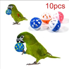 OKONOS 10 Pcs Parrot Bell Ball Toys Colorful Hanging Bird Cage Toys for Parakeets and Cockatiels
