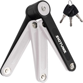 SIGTUNA Folding Bike Lock Grey - Hardened Steel 8mm Fold-Up Heavy Duty Bike Lock with Easy Mounting, Secure Lock and Anti-Scratch Coating - Bicycle Lock