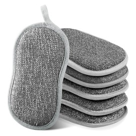 AWAVM 6 x Reusable Dish Washing Up Sponge Double Sided Kitchen Sponge and Bathroom Cleaning Sponges 6.5 x 3.6 inch Eco Friendly Durable Dish and Multi Glasses Pads