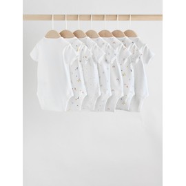 NEXT Kurzärmelige Babybodys 5er-Pack 7 Pack White Character 6 Monate
