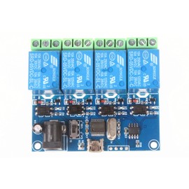 NOYITO 4-Channel Micro USB Relay Module USB Smart Control Switch USB Intelligent Control Switch