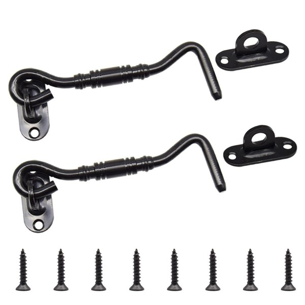 Yosawo Pack of 2 Black Storm Hooks, Stainless Steel Cabin