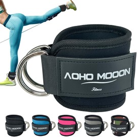 AOHO MOOON Ankle Strap for Cable Machine Attachments, Gym Accessories for Women and Men, Neoprene Ankle Cuffs for glute Kickback, Leg Workouts ande Booty Hip Abductors Exercise