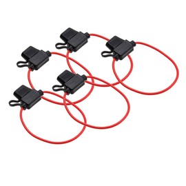 5PCS Fuse Holder 12AWG Wiring Harness Inline Fuse Holder Waterproof Plug-in Blade Medium Fuse Holder with 12V 30A Wire for Truck, Car, Ship, Caravan