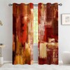 Ine Ive Burnt Orange Abstact Art Blackout Curtains 42x84 Inches