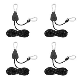 ENN LLC Rope Ratchet Set of 4 Paracord Tent Tarp Flexible Metal Guy Rope Camping Equipment (Black, 16.6 ft (4 m)