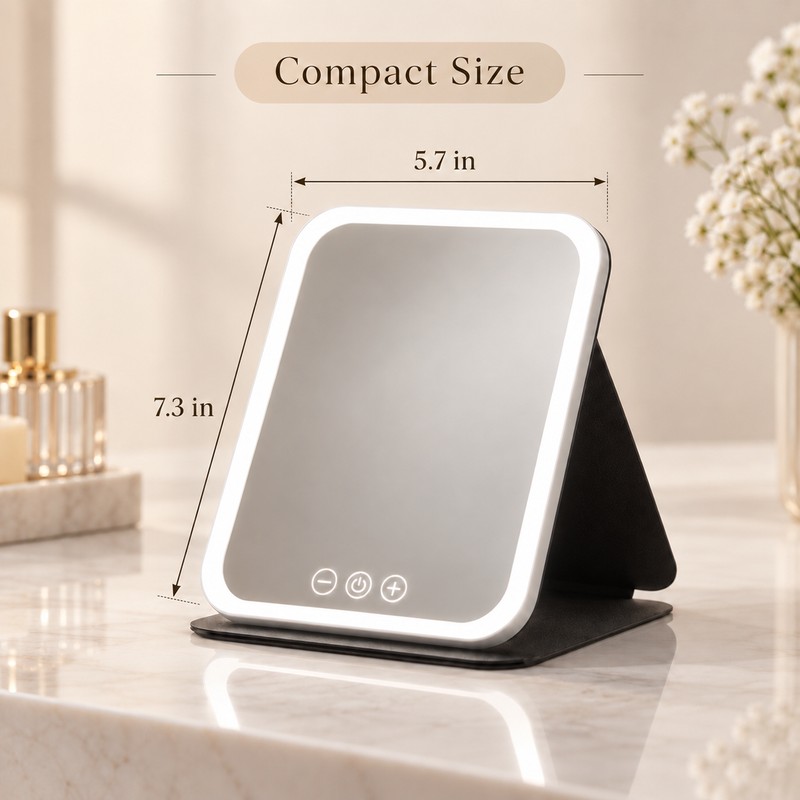 LED Dimmable Makeup Mirror with 3 Color Light Modes, Adjustable