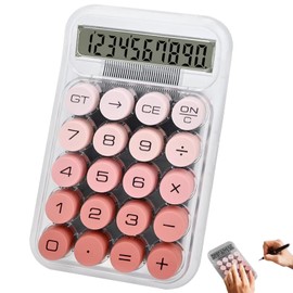 Calculator, Stylish, 10 Digit Calculator, Portable, Small, Round Button, Colorful Calculator, Office, Home, Commerce, School, Stationery Supplies (Pink)
