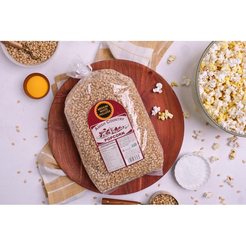 Amish Country Popcorn Medium White Popcorn Kernels, 6LB Bag -