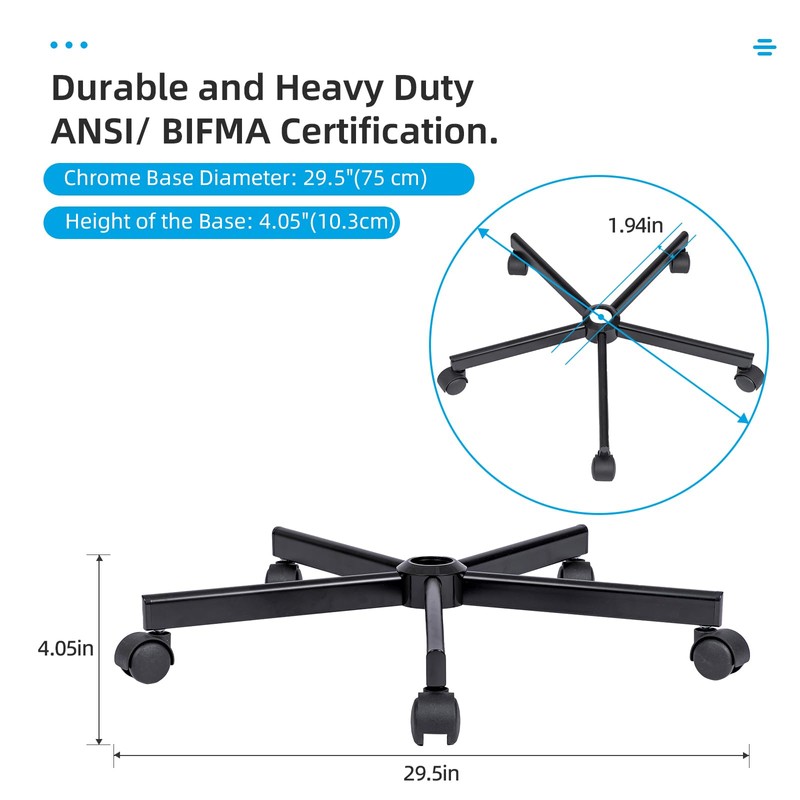 XSZD Criss Cross Home Office Swivel Chair Base – Durable,