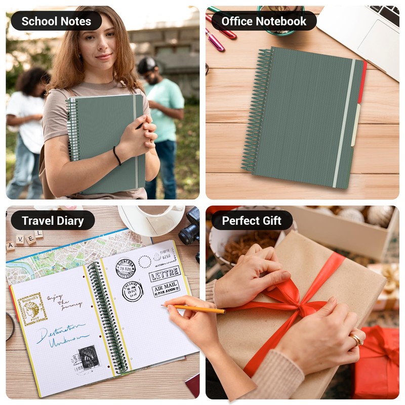 Yarotm Spiral A4 Notebook - Squared Paper Notebooks A4 Wirebound