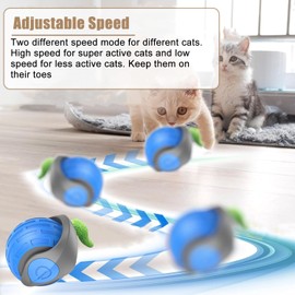 2025 Upgrade 3.0 Cat Toy, Interactive Toys for Indoor Cats, Teazys Turbo Tail 3.0 for Cats, Automatic Moving Cat Toys with Tail (Blue+ Green)