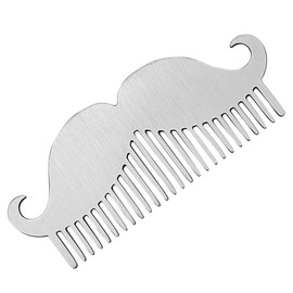 WOONEKY Beard Comb for Men Double-sided Hair Comb Grooming Tool Stainless Steel Brush
