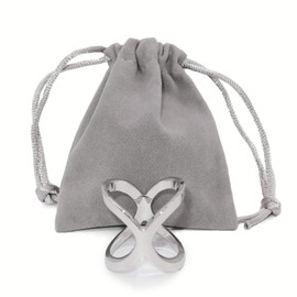 Women's X Shape Silk Scarf Clip Ring Elegant Scarves Clip Buckle Holder for Wedding Party (Gold, L-0.94")