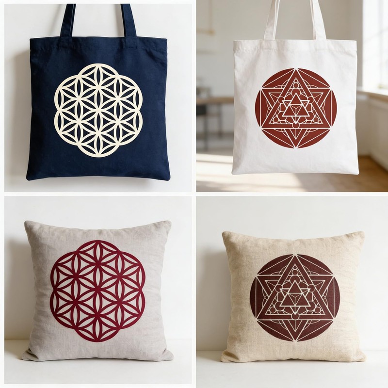 HJACS 8 Pcs Sacred Geometry Stencils Painting Reusable 8×8Inch Metatron's