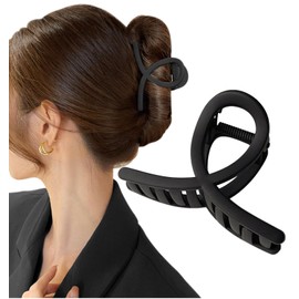 Herbeluemily Hair Clip, Hair Claw, Dakar Hair Claw, Cross Line, Small, Mini, Matte, Black