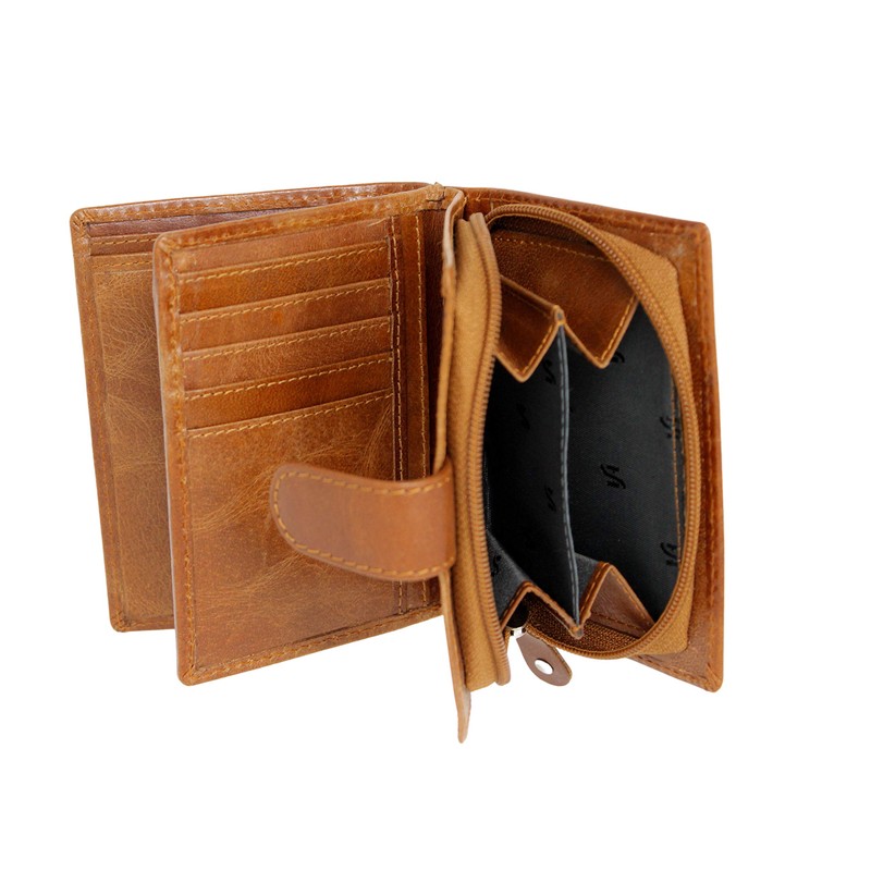 STARHIDE Ladies RFID Blocking Genuine Leather Clutch Wallet with Side