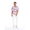 Matchable Family Hawaiian Luau Shirts, Misty Lotus White, Men, Large