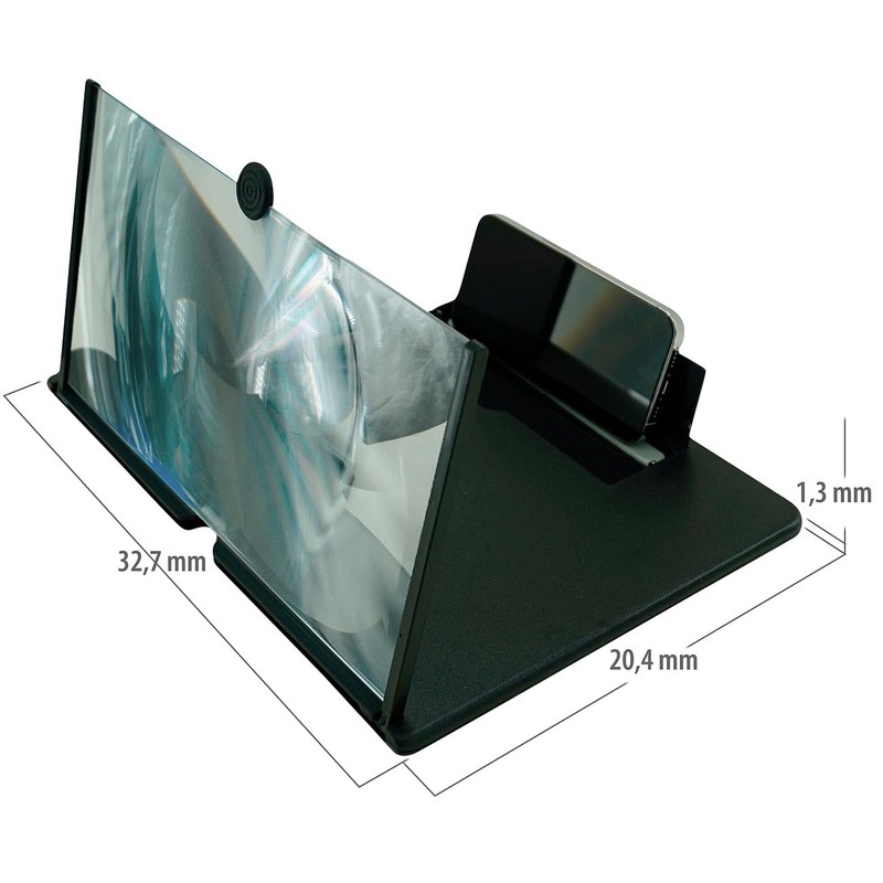 PEARL 16" Bildschirm-Lupe (40,6cm) zum Vergrößern von Handy-Display, schwarz