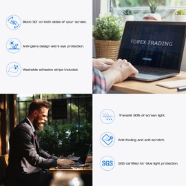 Slice of Goodness Laptop Computer Privacy Screen Filter for Widescreen Display - Anti-Glare, Blue Light Reduction, and Privacy Shield Protector - 14 Inch 16:9 Aspect Ratio