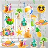 33pcs Summer Pool Party Hanging Swirls, Beach Hanging Decorations Banner