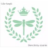 Stencils by Joanie Laurel Wreath Stencil 8" Dragonfly Royal Fleur