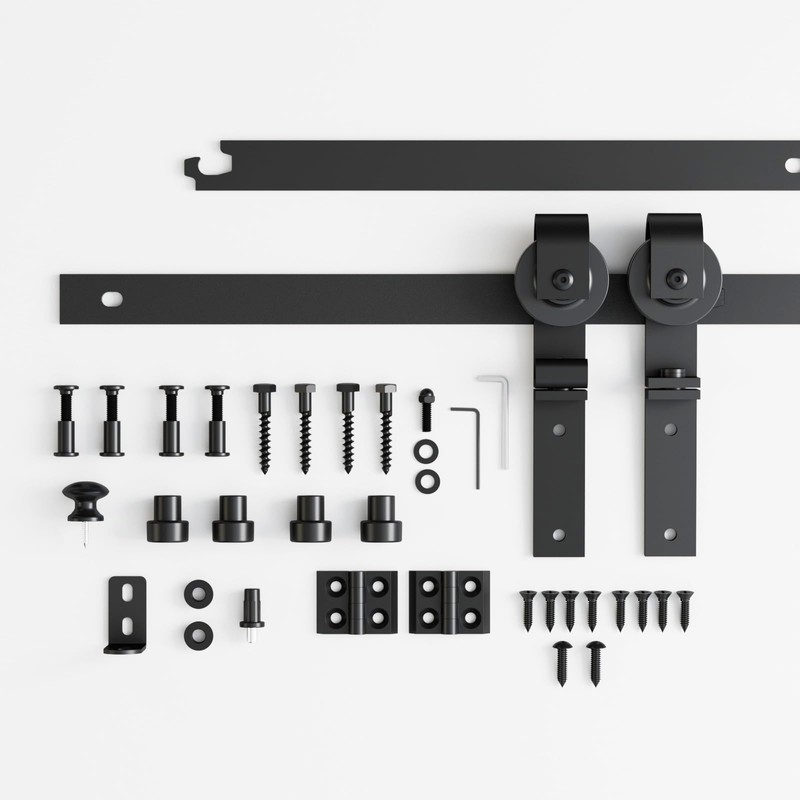 FLYVLIEG Upgraded 4FT Mini Folding Sliding Barn Door Hardware Kit