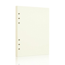 A5 Dot Grid Paper, 100GSM A5 Dotted Refill Paper for 6 Ring Refillable Binder/Planner/Diary Journals/Painting -Dotted Pages,80 Sheets/160 Pages (Beige Dot Grid-80 Sheets, A5)