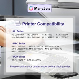 ManyJets DR830 Drum Unit (Not Toner) - Compatible for Brother DR830 DR-830 TN830 TN-830 Drum - Replacement for Brother HL-L2400D HL-L2405W HL-L2420DW L2460DW MFC-L2760DW L2807DW DCP-L2640DW Printers