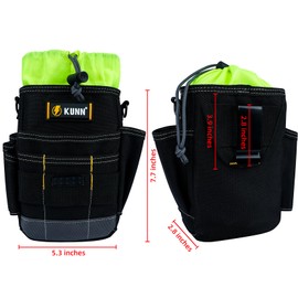 KUNN Tool Pouch with Belt Clip - Adjustable 1.5-Inch Belt Tool Belt Bag for Organizer Tools - Electrician,Maintenance,HVAC,Contractor,Grey