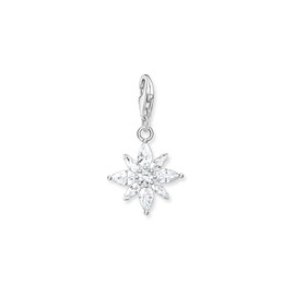 THOMAS SABO Charm Club 925 Sterling Silver Flower Charm White Stones 1863-051-14, Sterling Silver, Not applicable