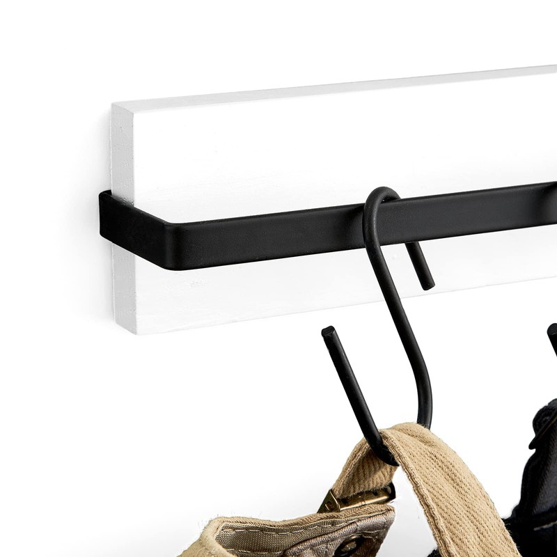Mkono Hat Rack for Wall Wooden Baseball Caps Organizer with