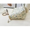 HAPPYHEIDI Large Floral Quilted Cotton Drawstring Makeup Bag Compartment Cosmetic