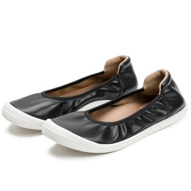 YOOSOOCHIC - Tenis sin cordones para mujer, cómodos y casuales para mujer, con soporte de arco, color dorado y negro, Negro -, 24 cm