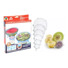 SARO STORE Tapas De Silicon Reutilizables Antiderrames (6 Piezas)