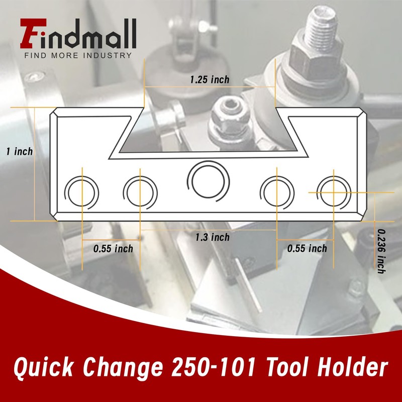 findmall AXA 4Pcs #1 Quick Change 250-101 Tool Post Turning