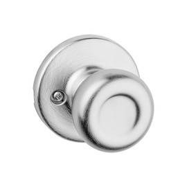 Kwikset Tylo Dummy Door Knob, Single Sided Handle for Closets, French Double Doors, and Pantry, Satin Chrome Non-Turning Interior Push/Pull Door Knob