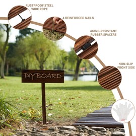 Spurgehom Wooden Garden Pathway 8FT Straight Outdoor Walkway Roll Out Cedar Garden Walkway Wood Patio Path Decor Lawn Pavers Boardwalk Beach Path for Wedding Party (Brown)…