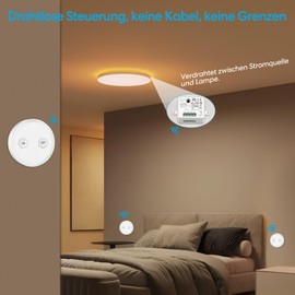 LoraTap Wireless Light Switch Set with 3 Remote Controls and 1 Receiver, 230 V Radio Switch for Lights and Devices up to 2300 W, 200 m Range, Wireless Control without Additional Wiring