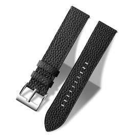 MUENShop Extra Long XXL Strap Genuine Leather Litchi Quick Release 20mm 22mm Large Size Compatible with Most Smartwatches Band