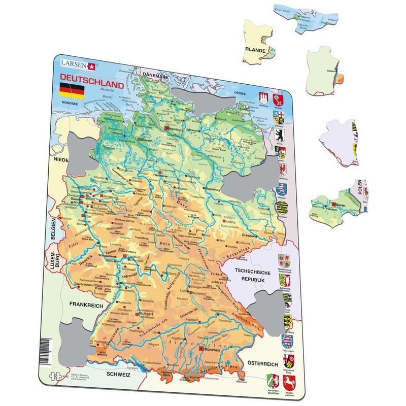 Deutschland, physisch (Rahmenpuzzle)